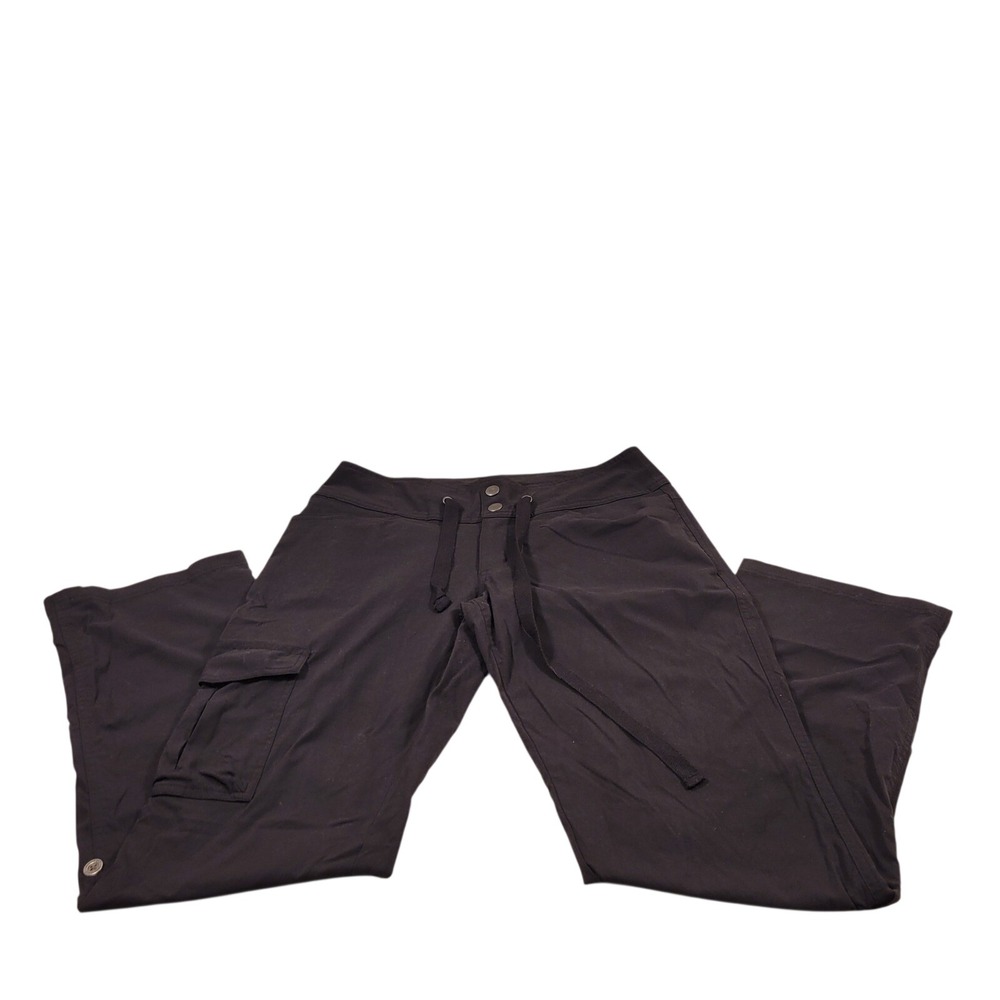 Columbia Cargo Pants Womens 8 Black Excellent Omni-Shield Roll Up Hiking Outdoor